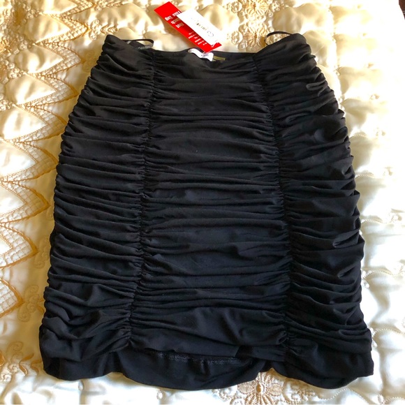 Calvin Klein Black Ruched Stretch Skirt